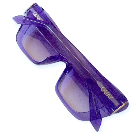 QUAY On The Radio Sunglasses Purple Frame Purple Gradient Lens Cat Eye NWT - Picture 7 of 14